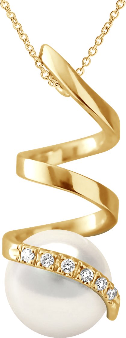 DIADEMA - Anhänger - Gelbgold und echte Süßwasserperlen