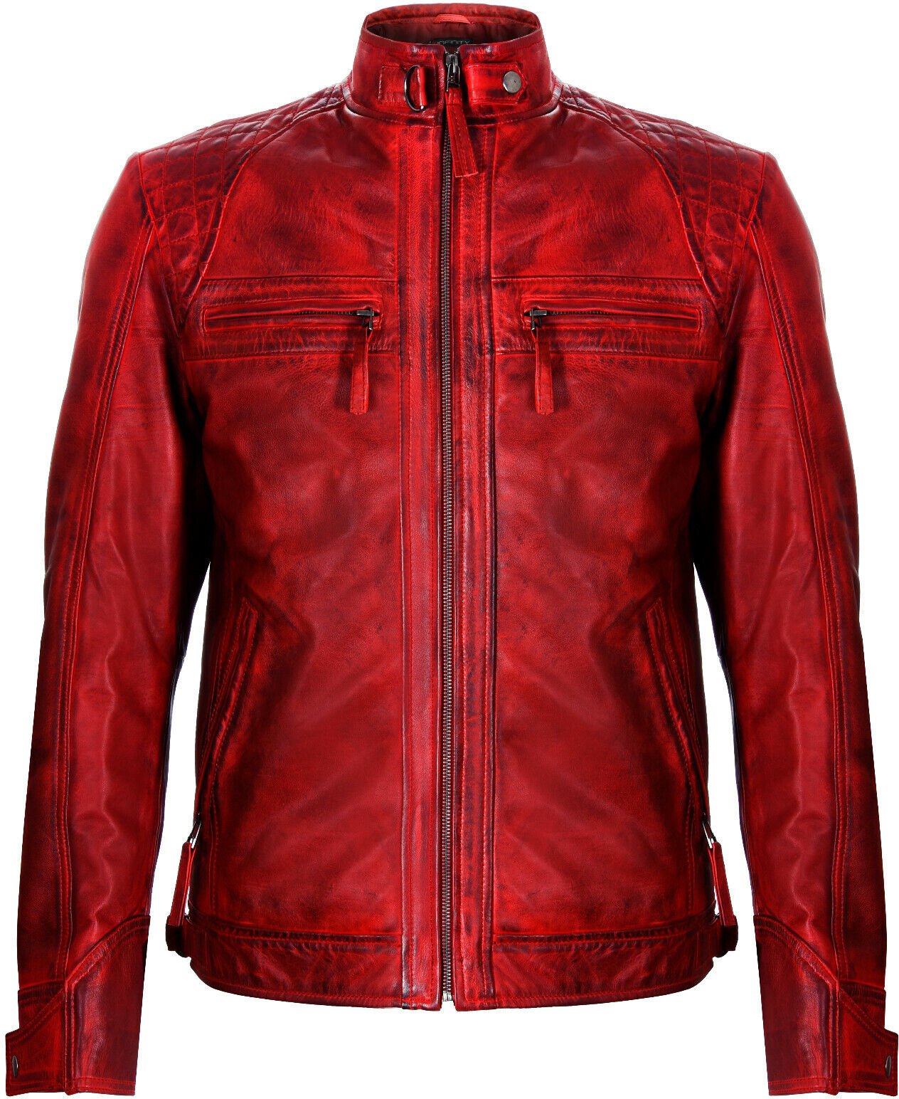 Gesteppte Bikerjacke aus Leder von Rock Racing