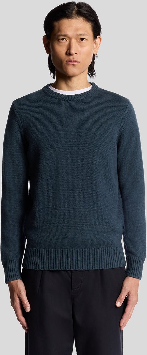 Lyle & Scott – Rundhalspullover aus Wollmischung – Schwarz