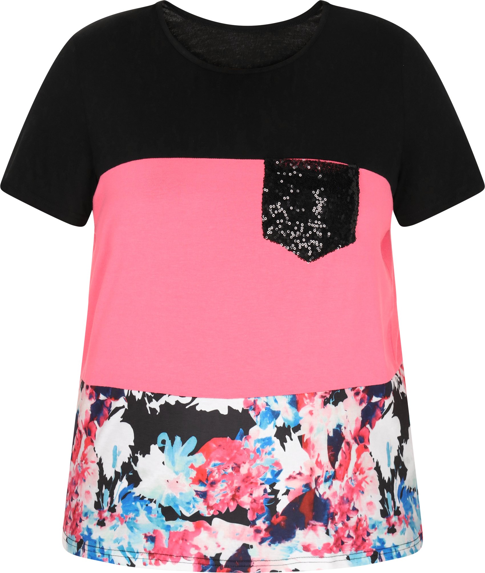 usha T-Shirt in Übergröße Frauen Mehrfarbig Rosa