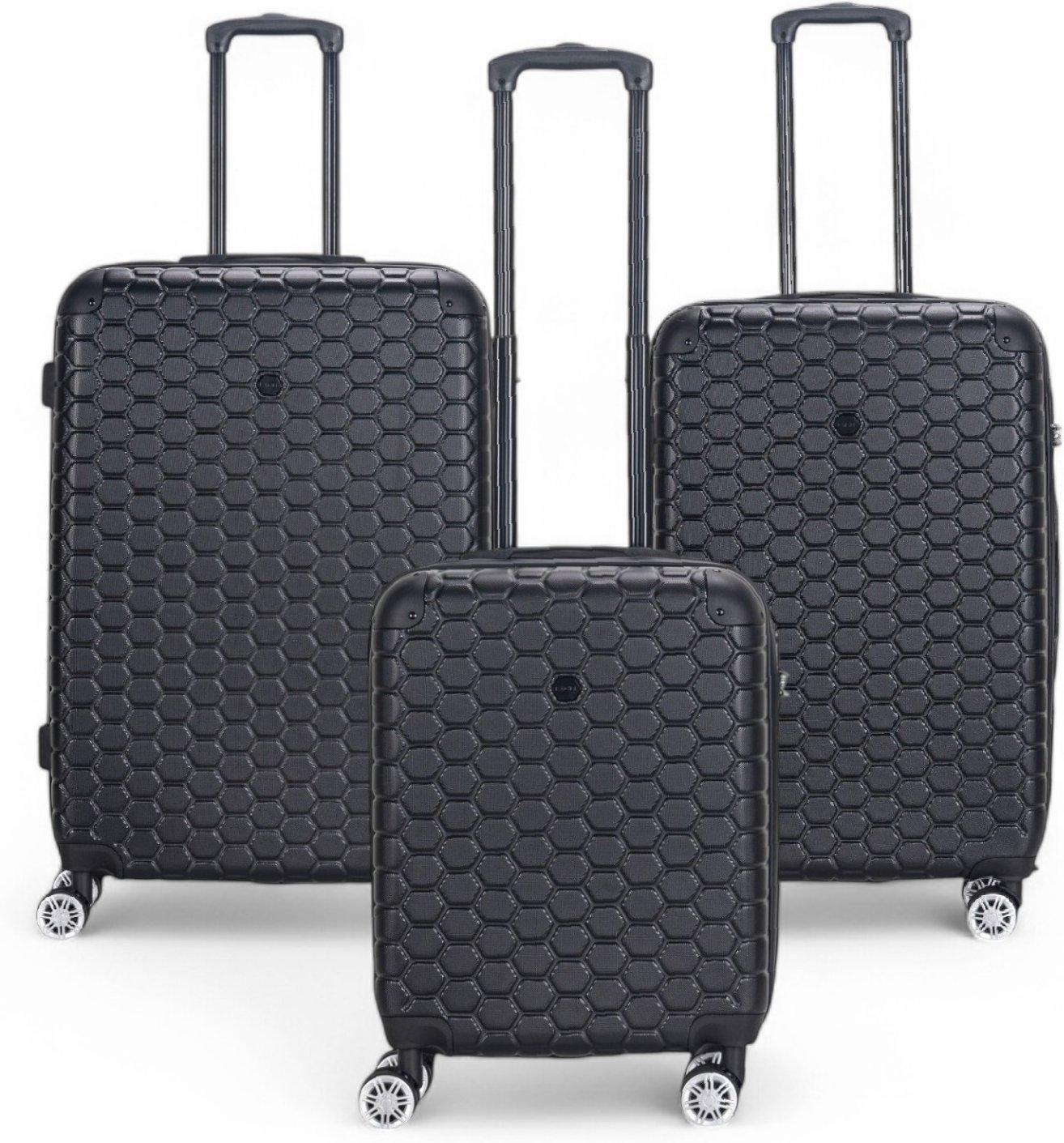 Erweiterbarer schwarzer Hartschalen-ABS-Koffer mit 8 Rädern, Reisegepäck, Kabine, Urlaubstaschen