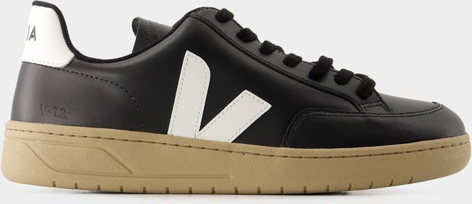 Sneakers V-12 - Veja - Leder - Schwarz/Weiß