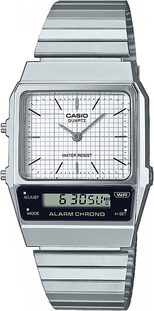 Casio Kollektion Vintage Herren Silberuhr AQ-800E-7AEF