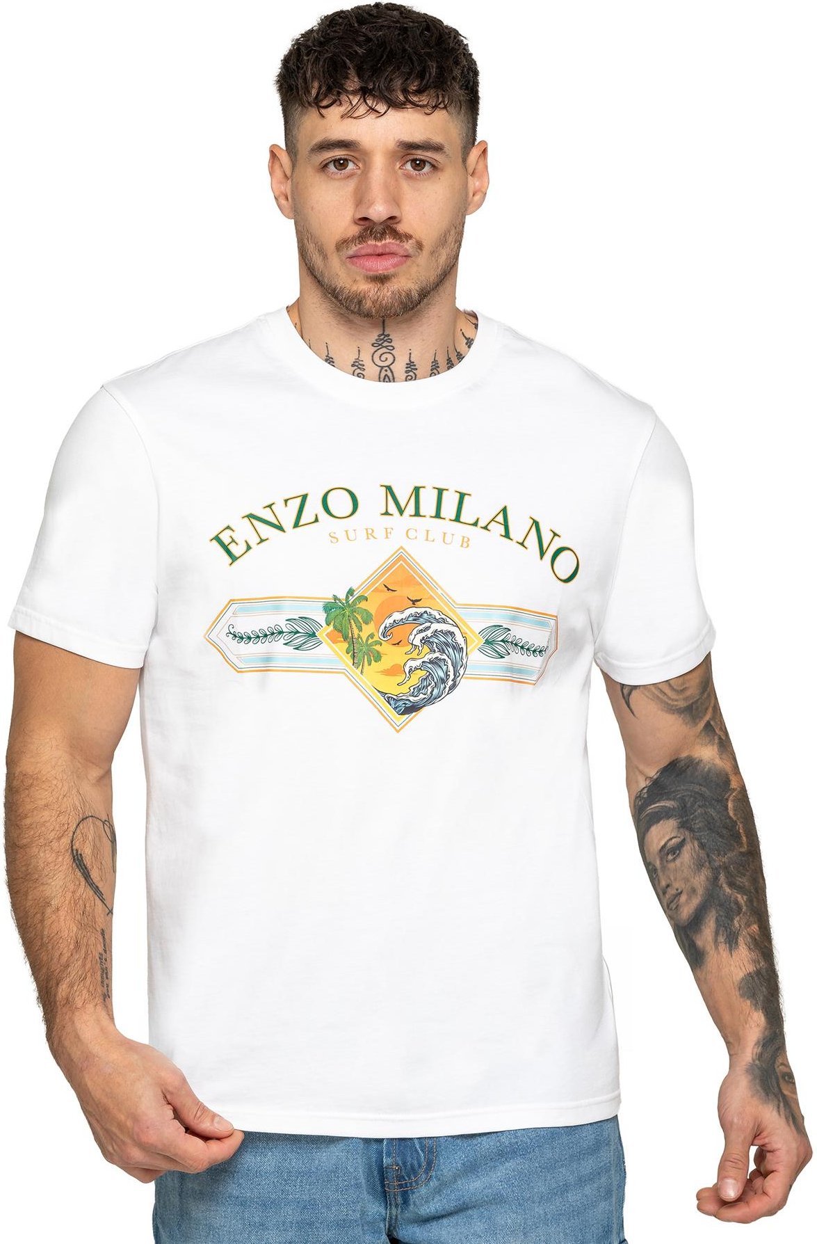 Enzo Milano | Herren Surf Club Druck T-Shirt