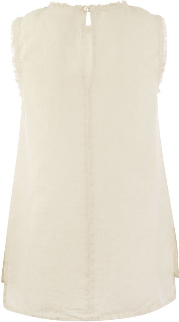 Ärmelloses Leinenoberteil