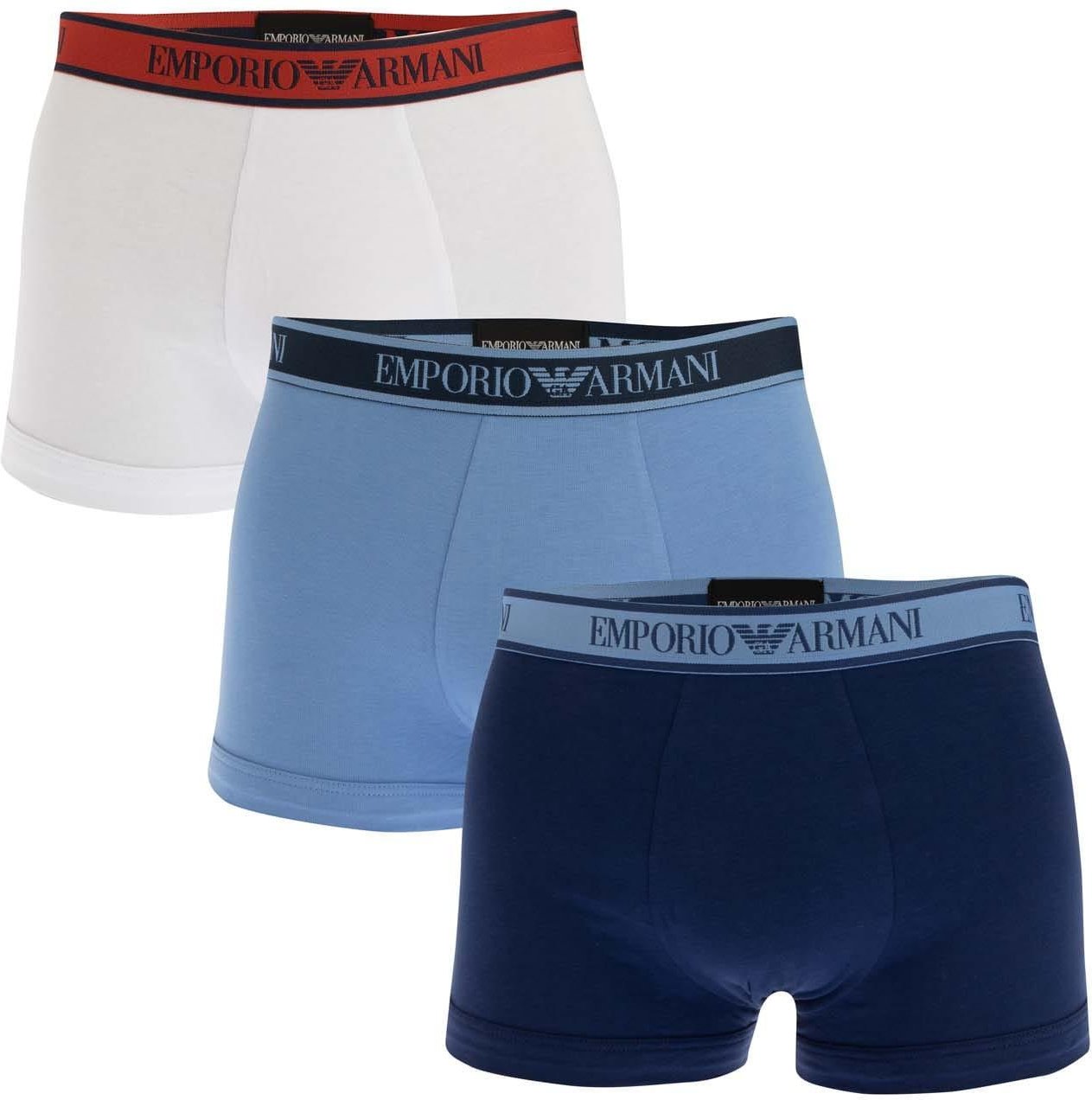Emporio Armani - Boxershorts für Herren(3er-Pack) (Weiß/Blau/Marineblau)