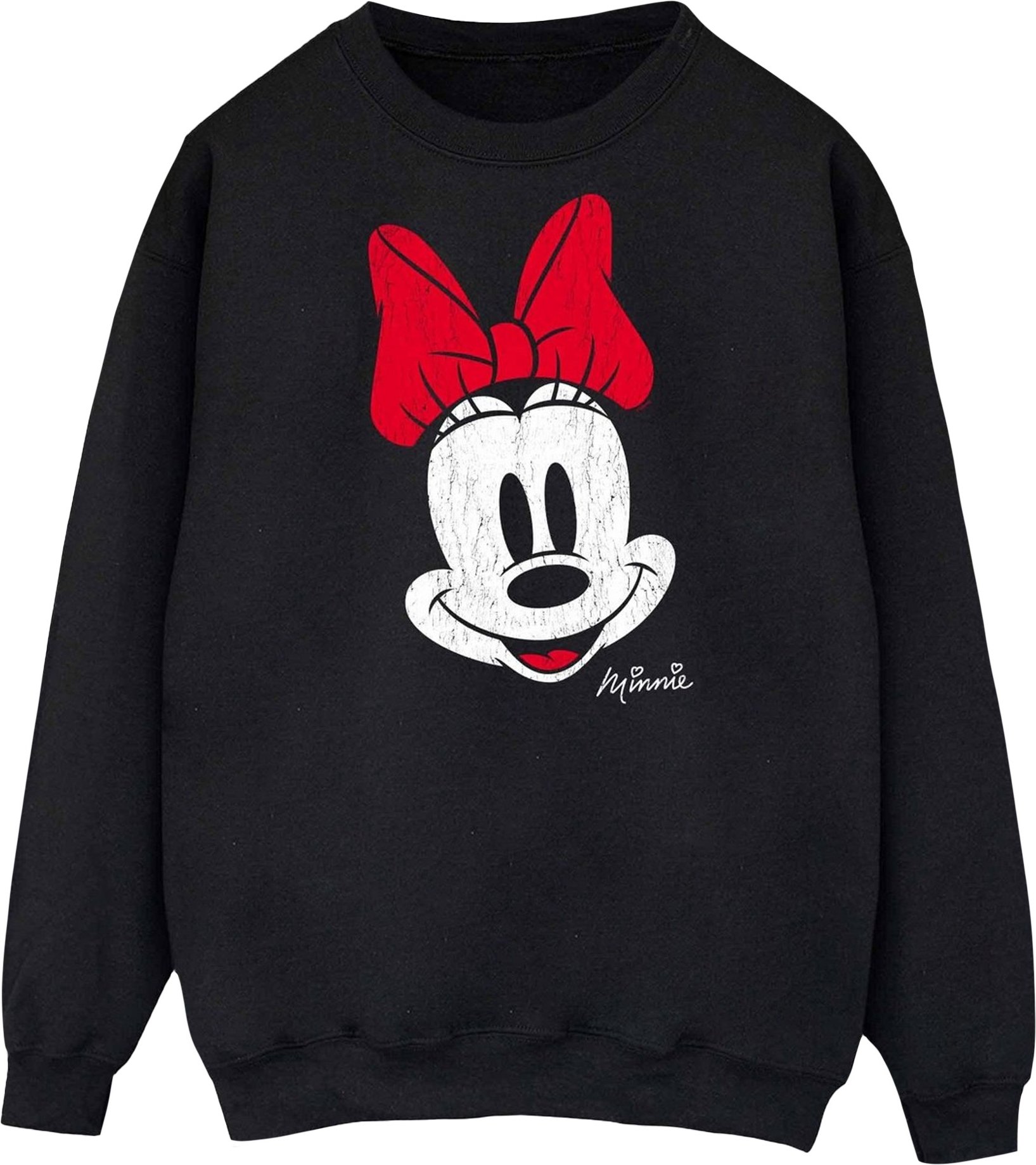 Disney Sweatshirt mit Minnie-Maus-Gesicht für Damen/Damen (Schwarz)
