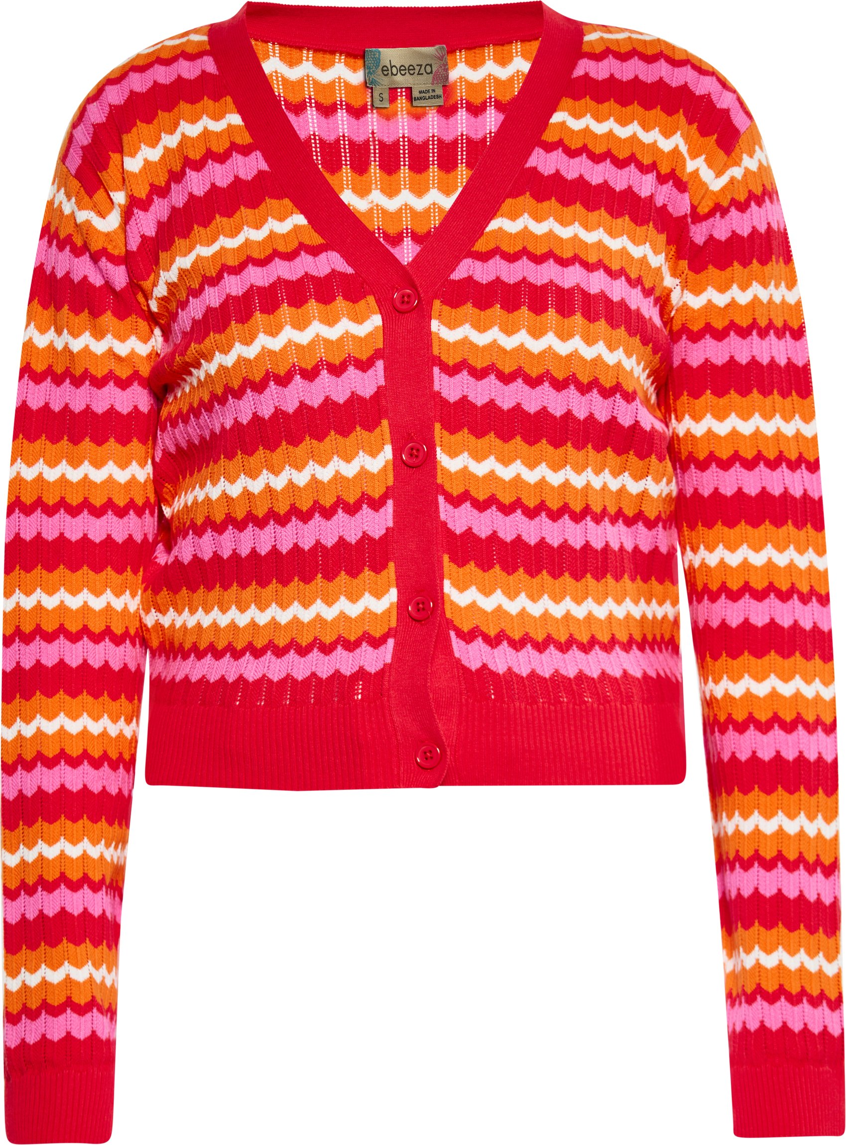 Mymo Strickjacke Frauen Rot Mehrfarbig