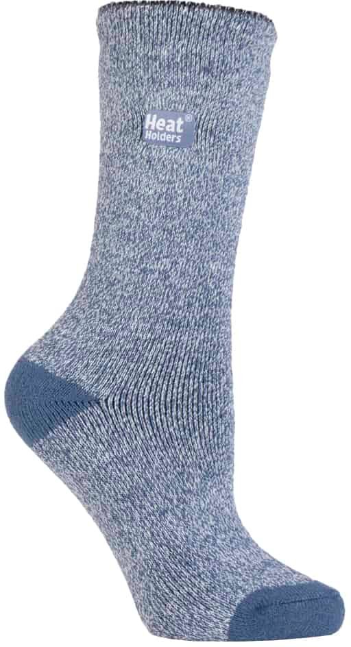 Heat Holders Lite - Dünne Winter-Thermosocken für Damen in einfarbigen Farben - Denim / Creme