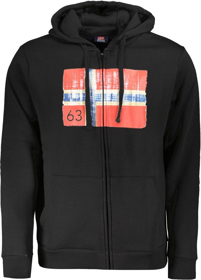 Thumbnail - Norwegen Flagge Zip-Hoodie