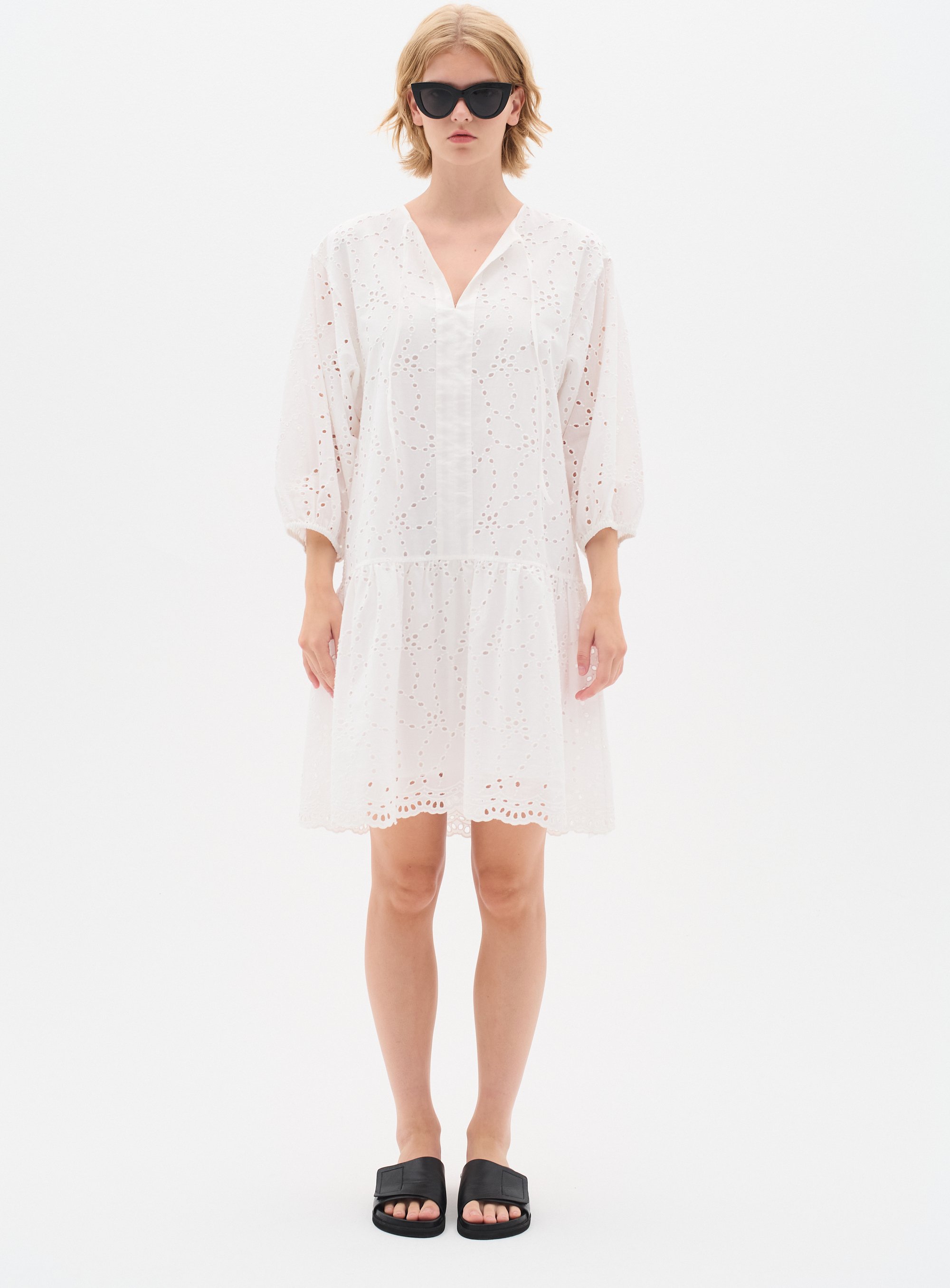 Kleid Lockere Passform white