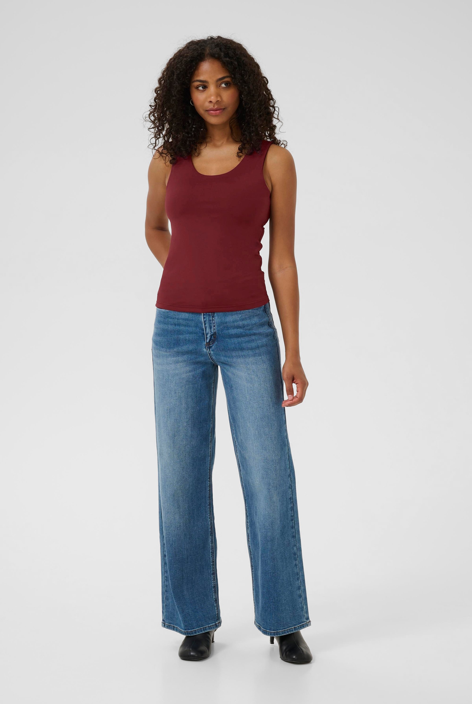 Jerseytop KAarina Slim fit wine