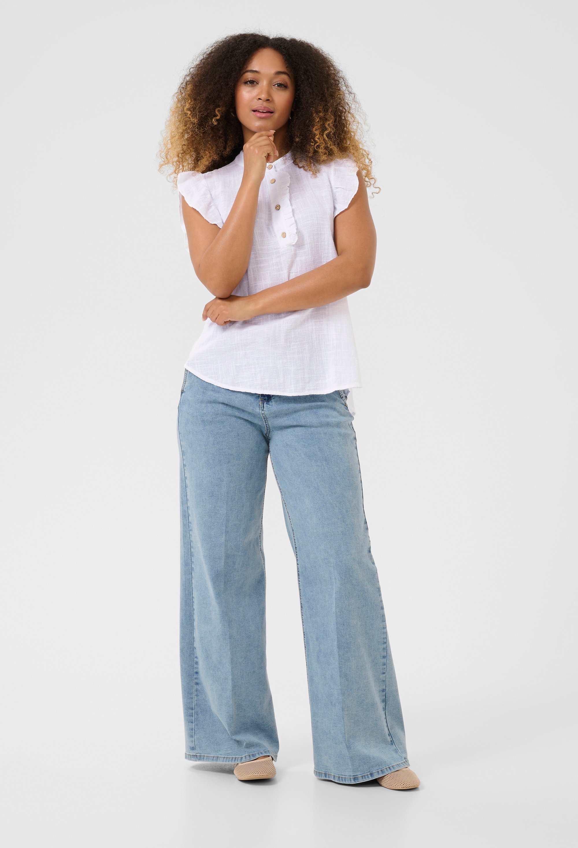 Ärmellose Bluse Regular fit white