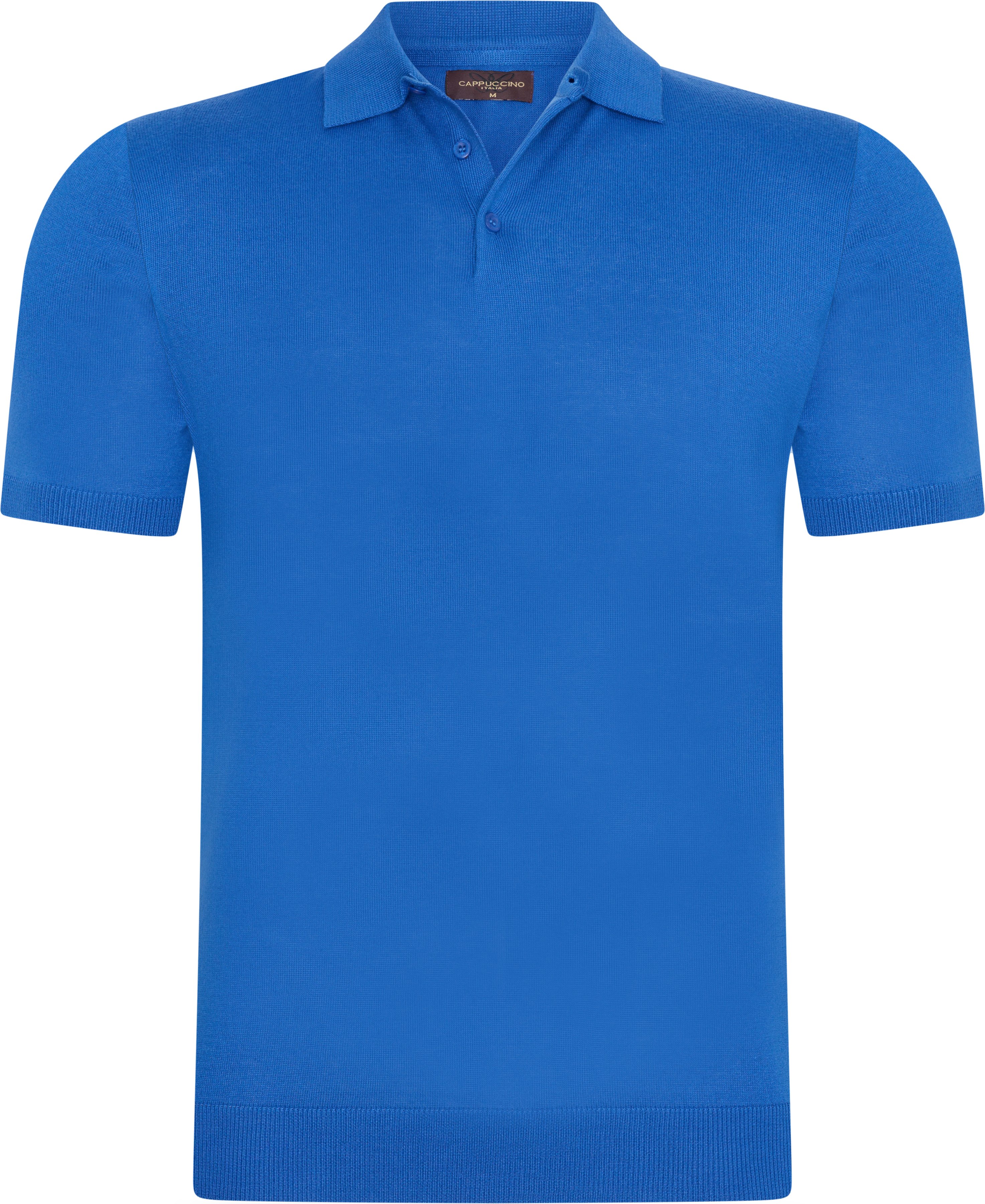 Plain Tricot Polo von Cappuccino Italia in der farbe Blau und in größe L.
