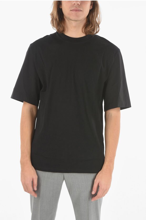 Jersey MINIMAL T-Shirt mit Ärmeln aus Stretch-Nylon in Schwarz