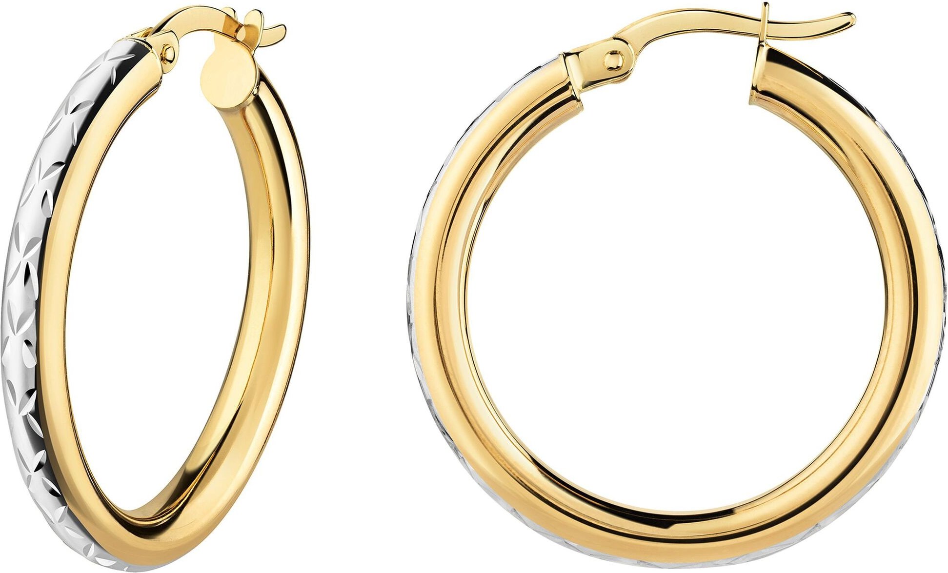 Fascination by Ellen K. Creolen 585/- Gelbgold glanz bicolor diamantiert