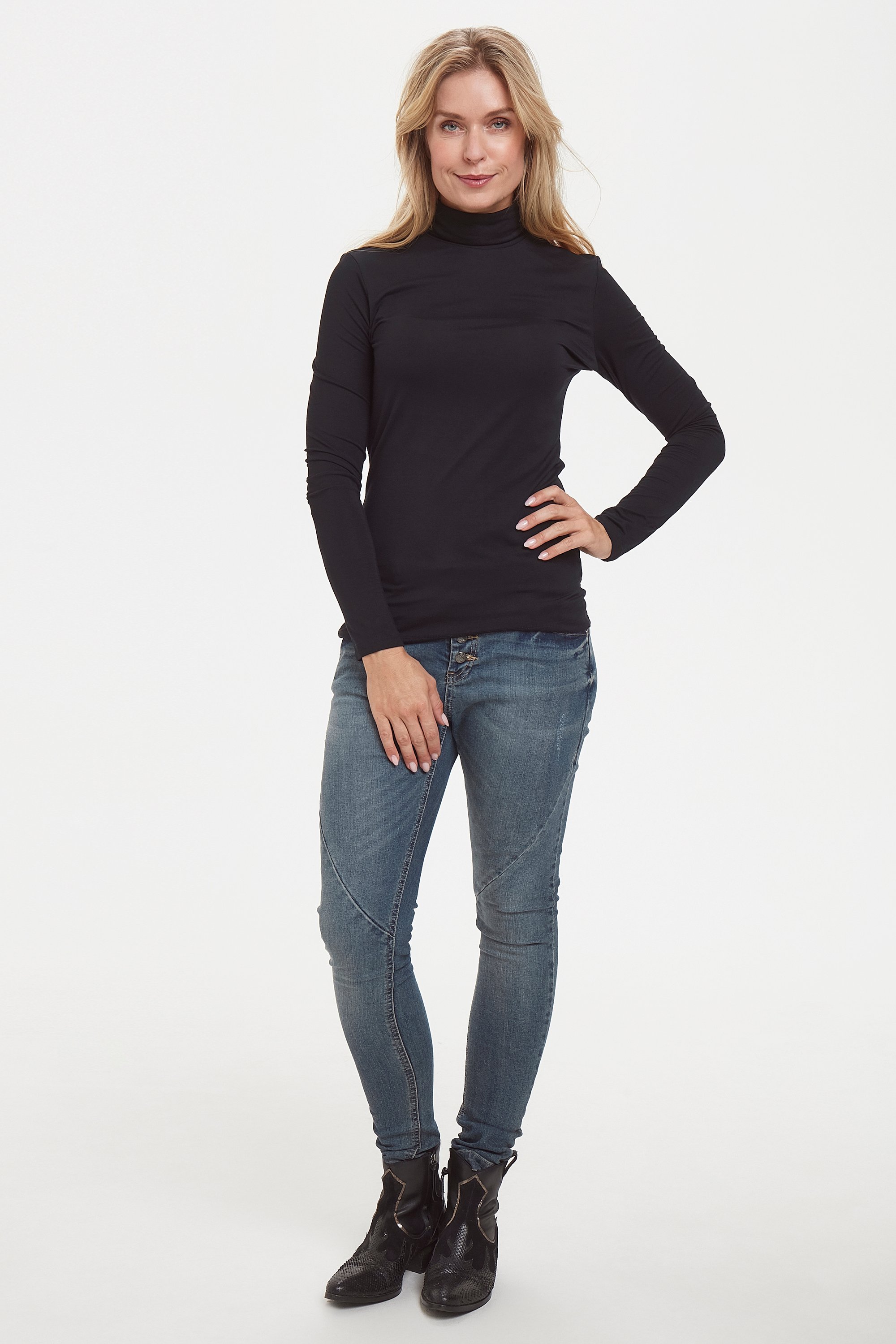 Langarm-Shirt Yoko Tight fit black