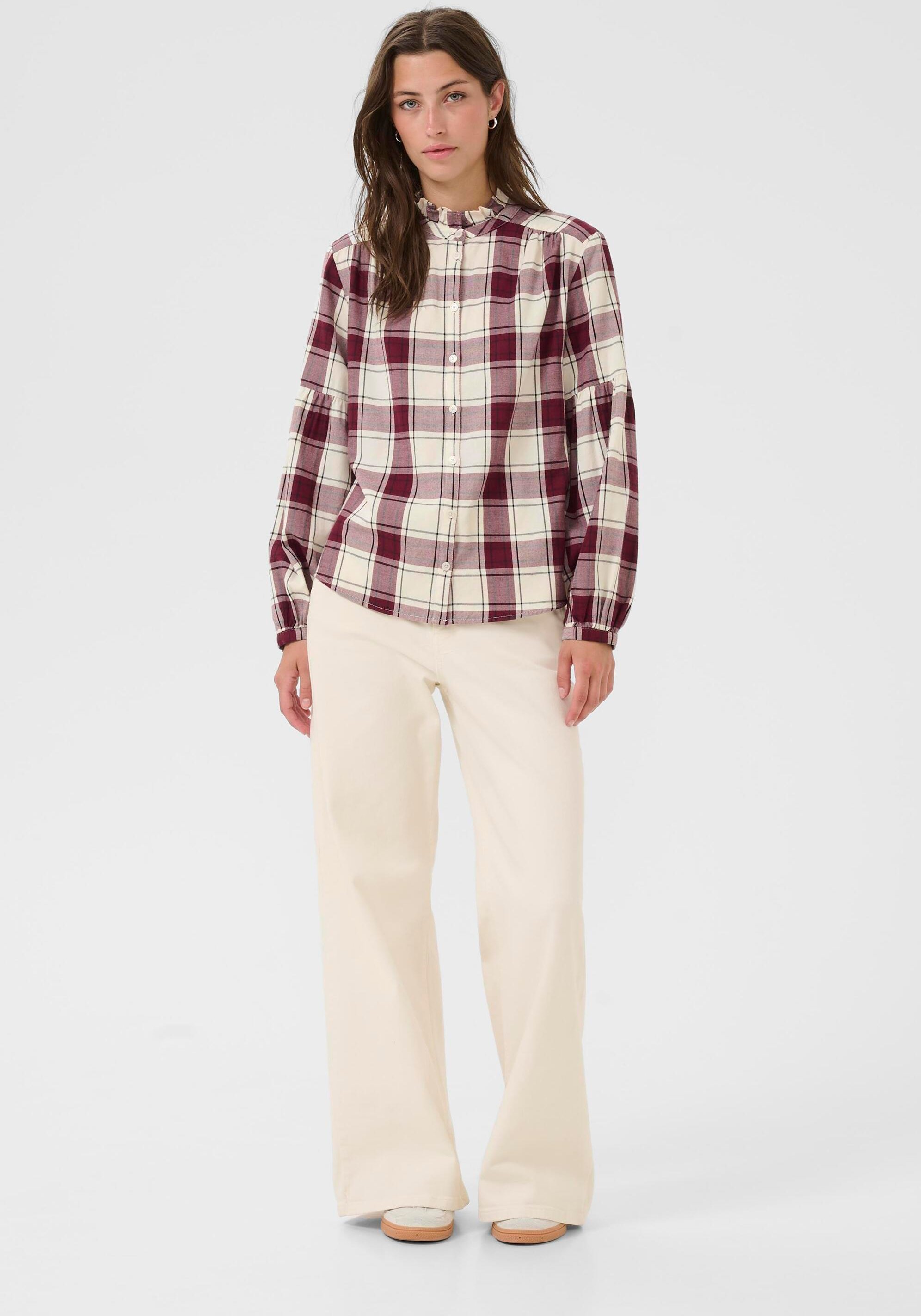 Langarm-Hemd SamillaPW Relaxed fit bordo