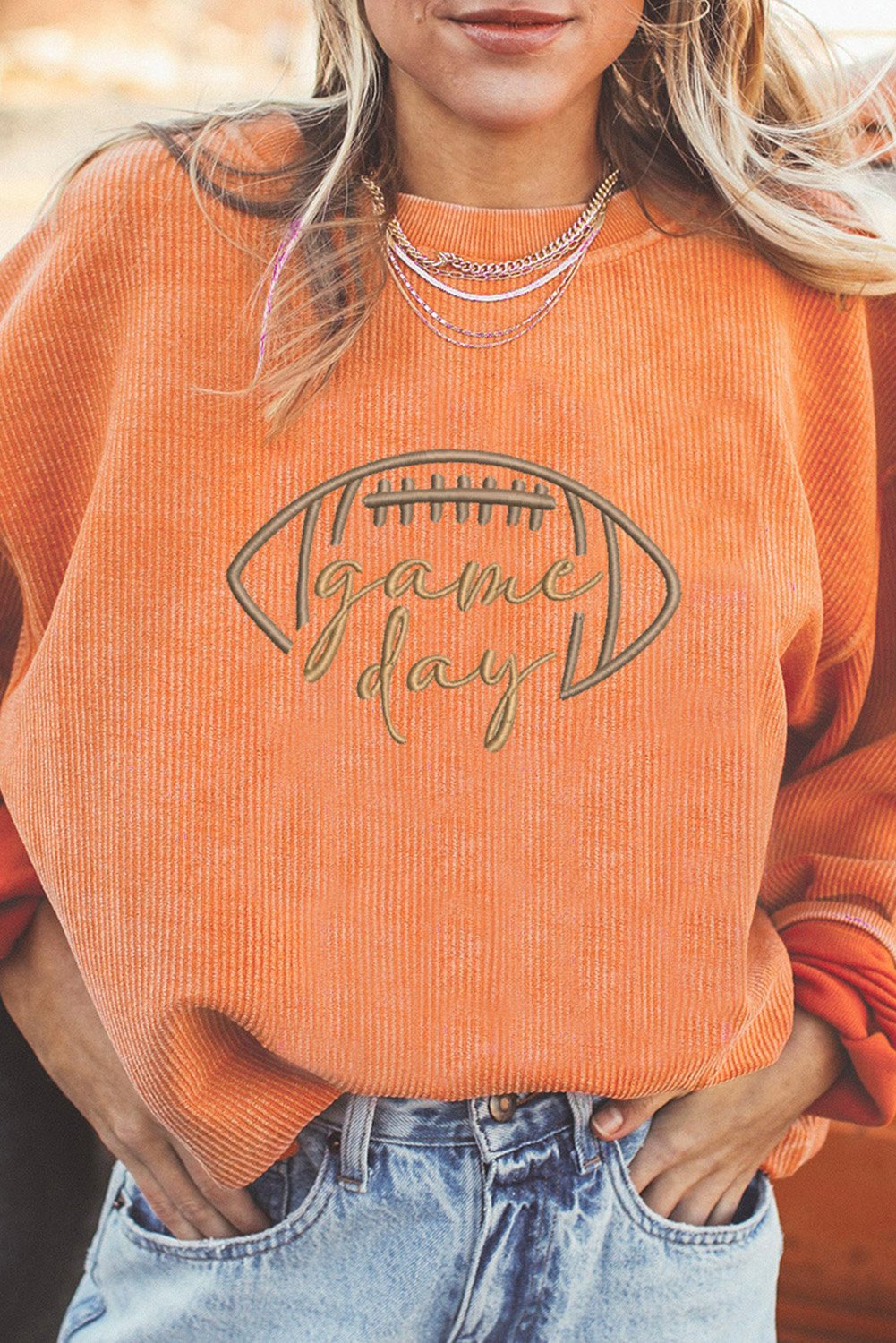 Corduroy-Fußball-Sweatshirt