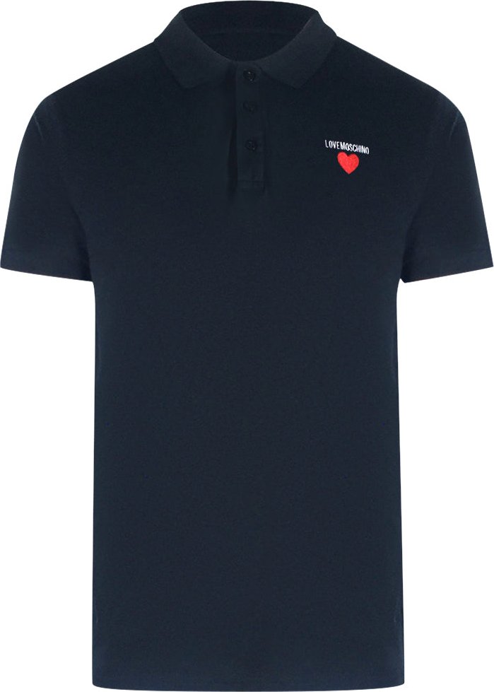 Love Moschino Poloshirt Mit Herzlogo In Marineblau