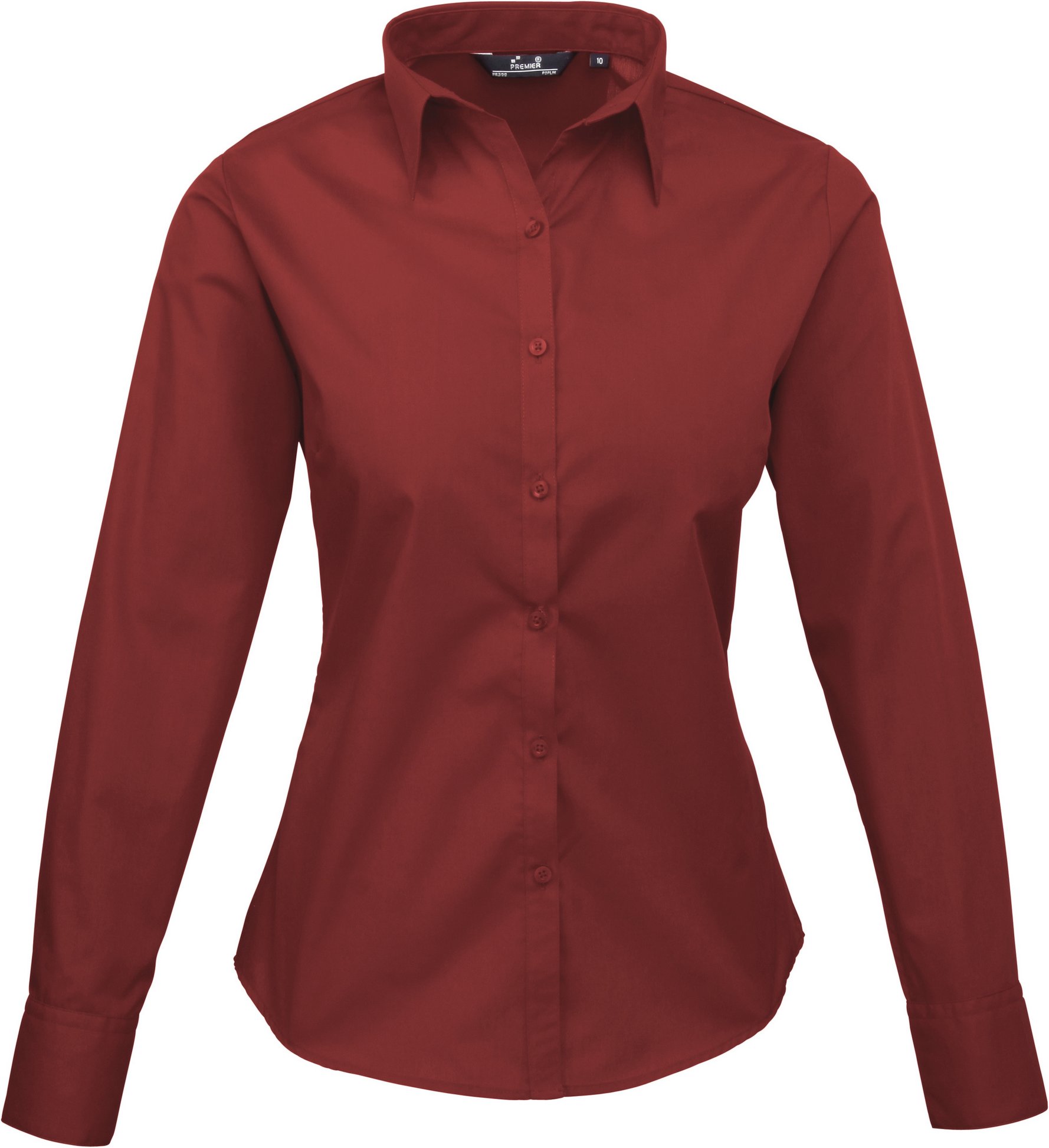 Premier - Bluse für Damen Langärmlig (Burgunder)