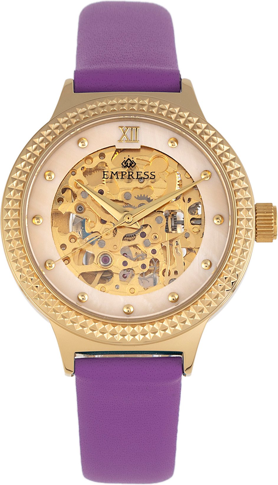 Thumbnail - Empress Alice Automatic MOP Skeleton Dial Leather-Band Watch