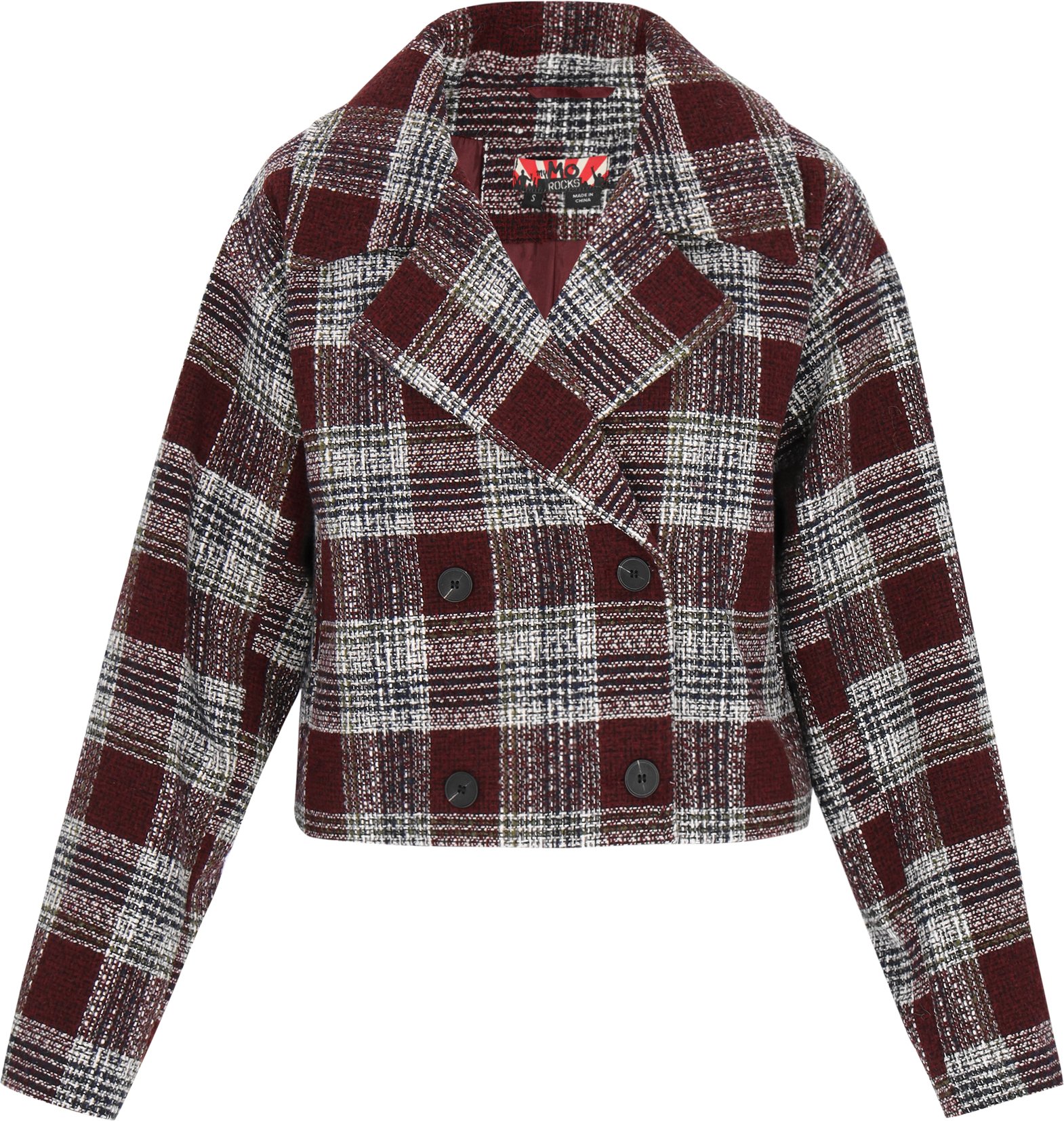 Mymo Jacke Frauen Burgunderrot kariert