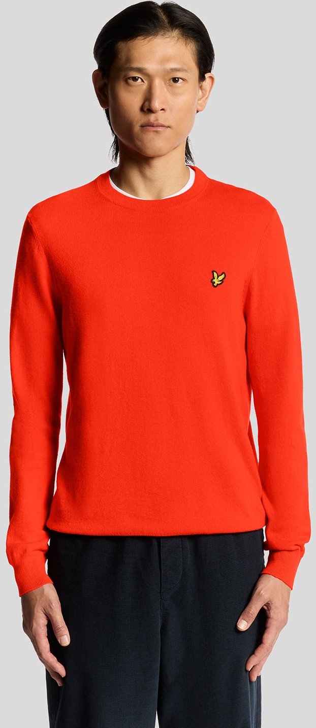Thumbnail - Lyle & Scott Baumwoll-Merino Rundhals-Pullover - Rot