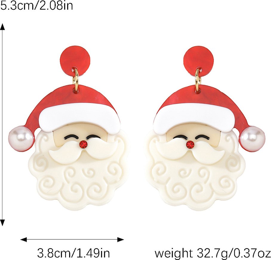 Santa Claus Anhängerohrringe Feiertagszauber