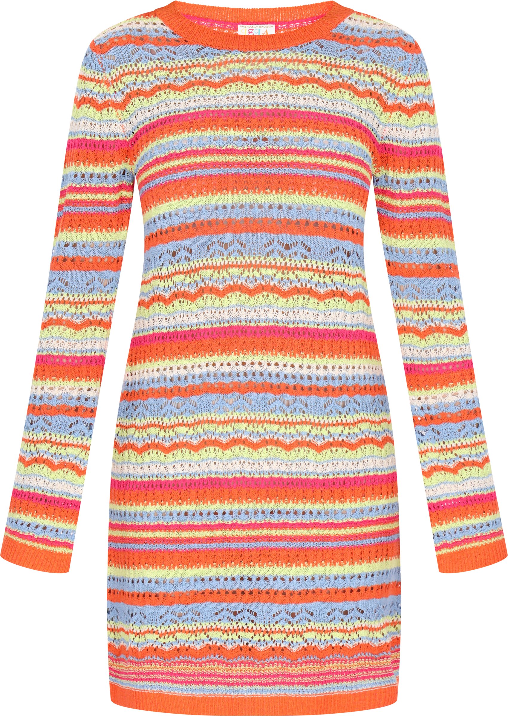 IZIA Kleid Frauen orange mehrfarbig