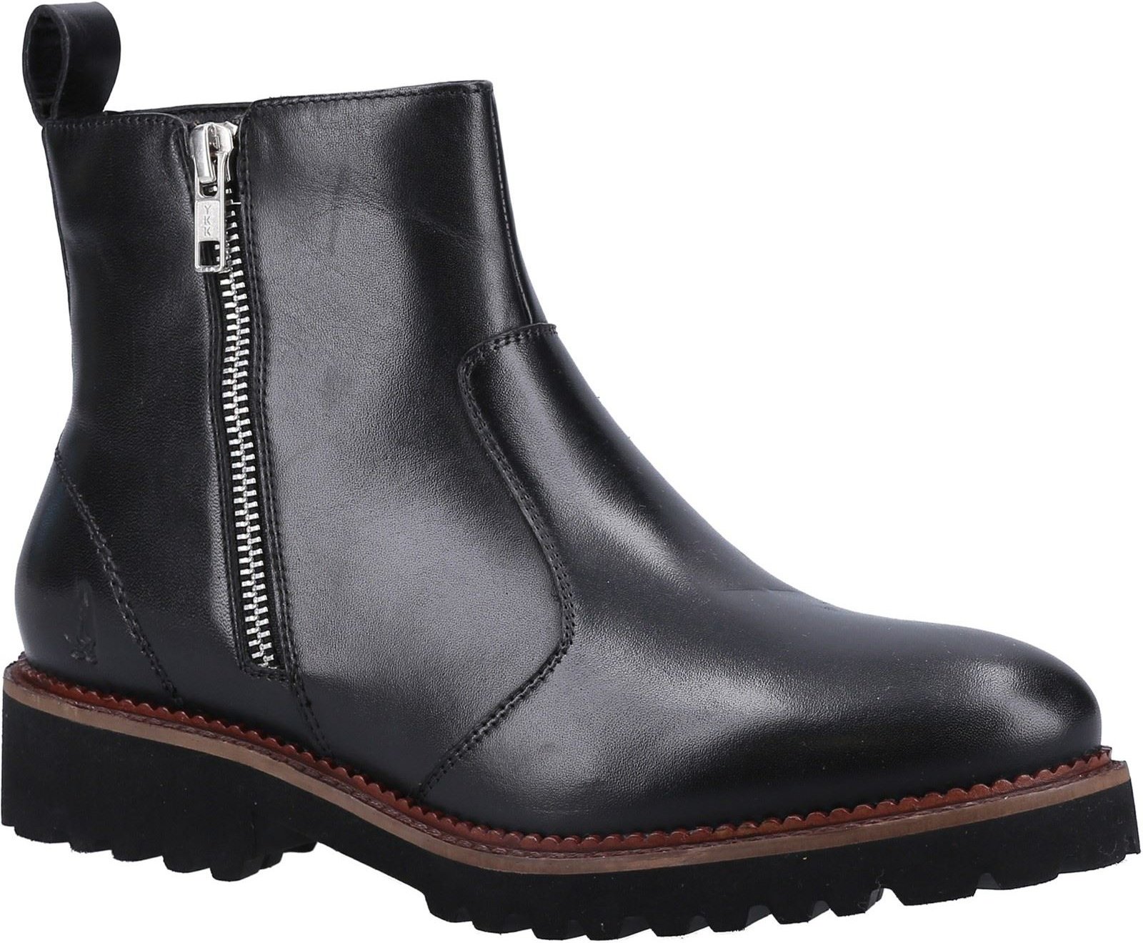 Hush Puppies Grace Zip Wildleder Damen Schwarz Stiefel