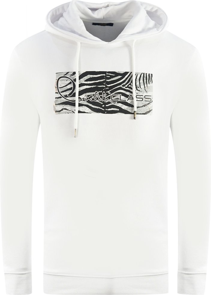 Thumbnail - Cavalli Class Zebra-Print-Logo Weißer Hoodie