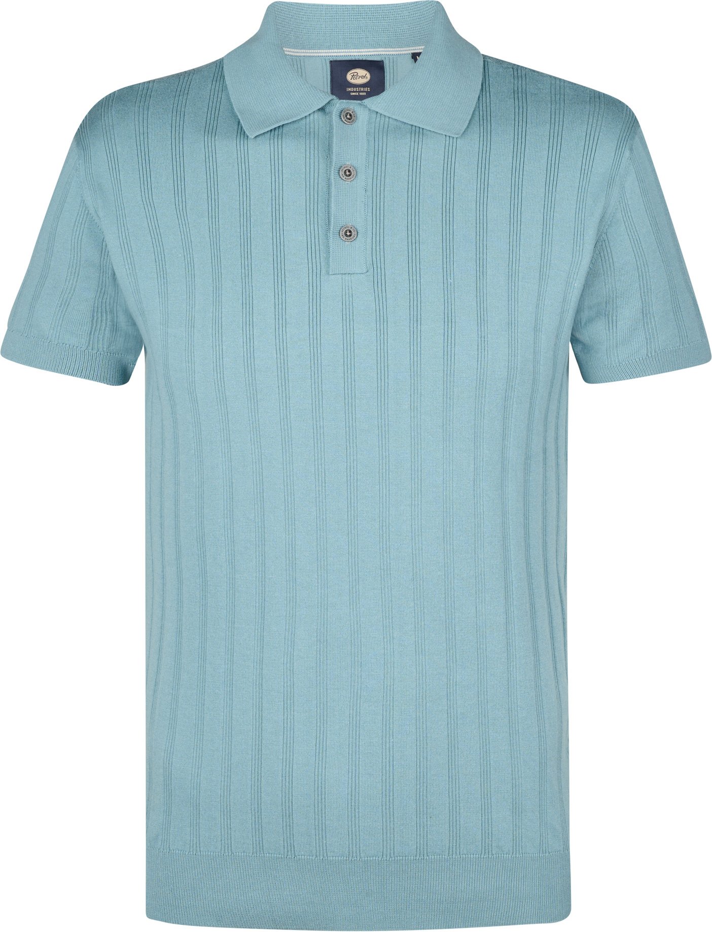 Petrol Industries - Gestricktes Poloshirt Seafoamcrest Herren - Blau