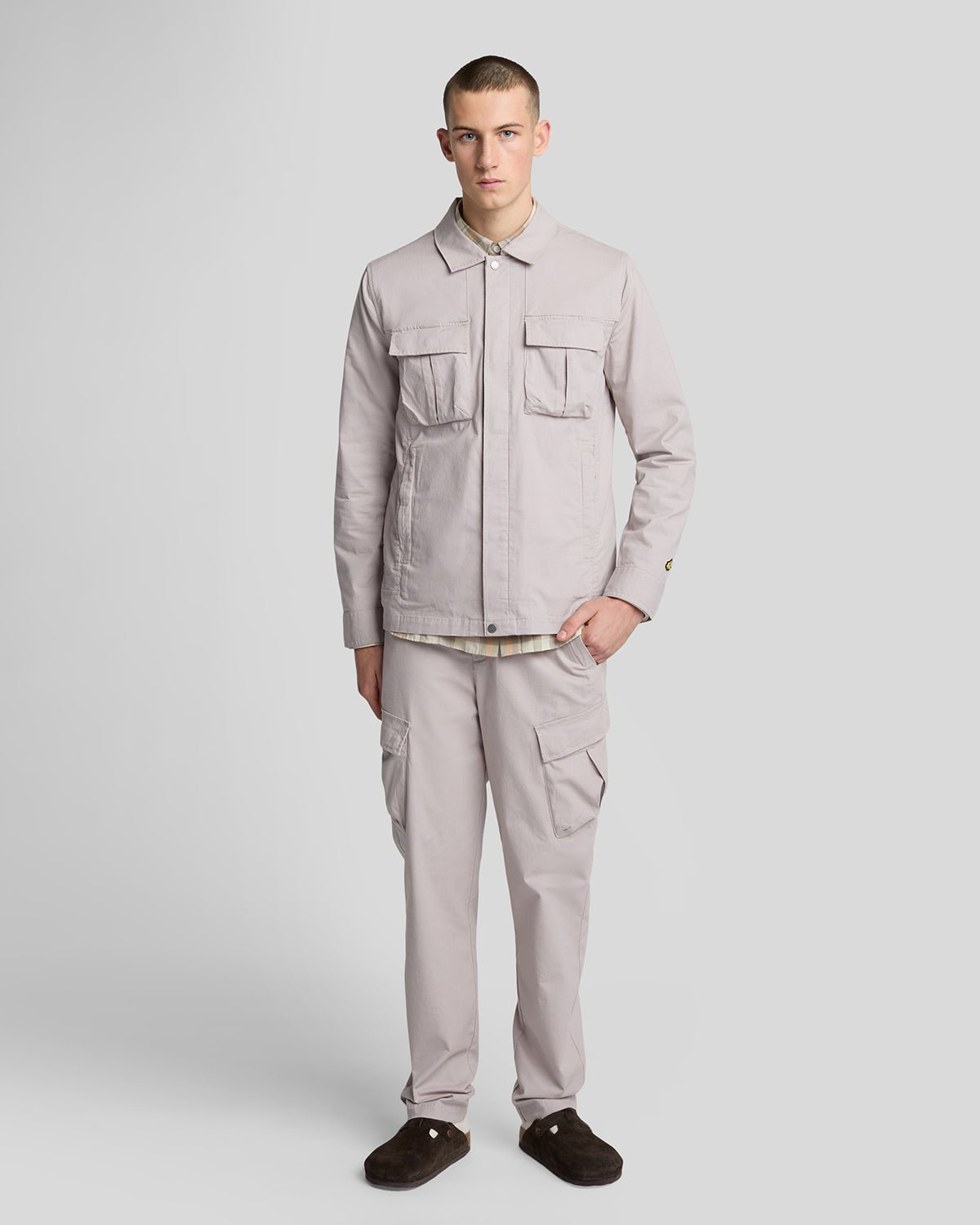 Thumbnail - Lyle & Scott Baumwoll-Stretch-Ripstop-Hose - Hellgrau