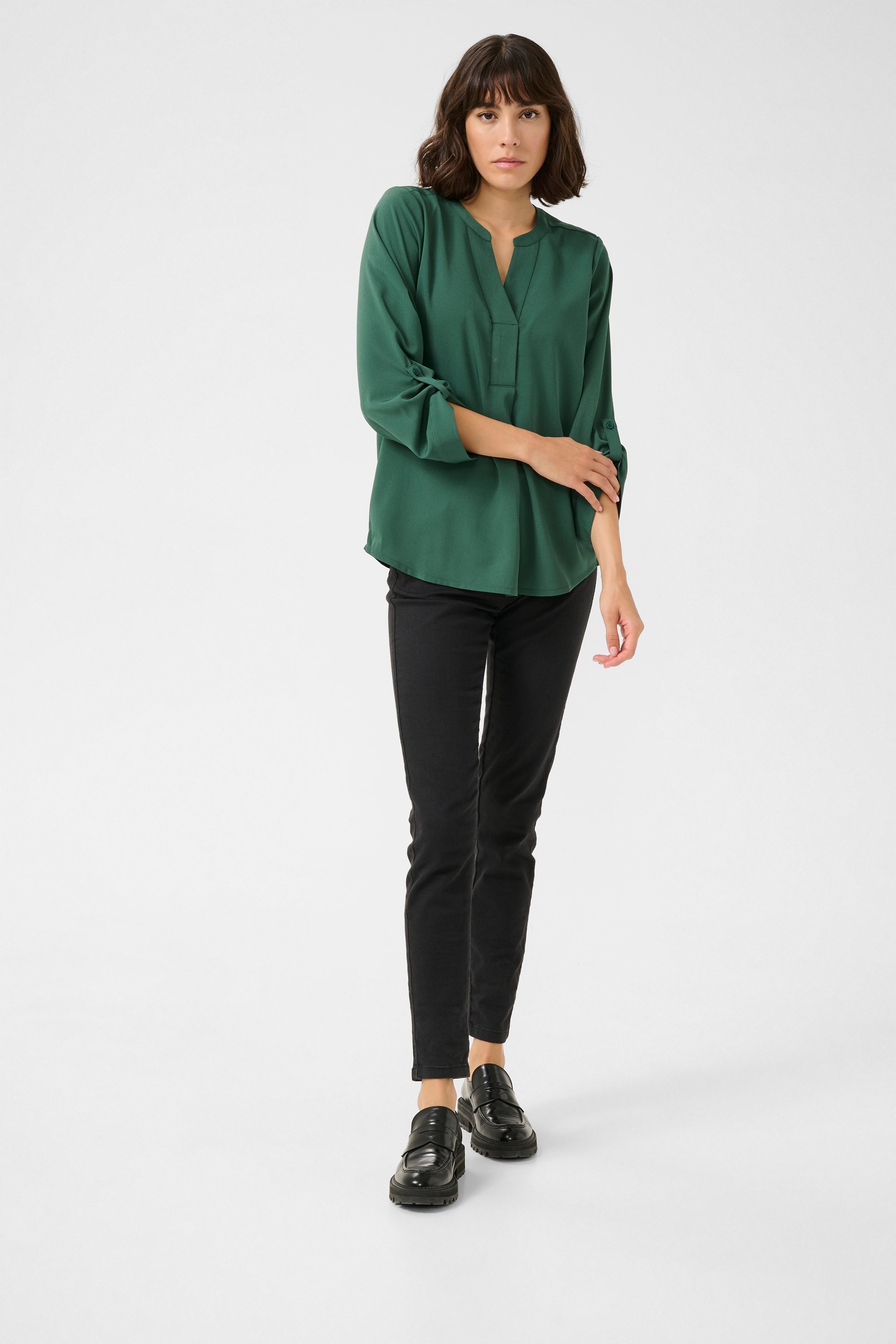 Kurzarm-Bluse Regular fit Garden Topiary green