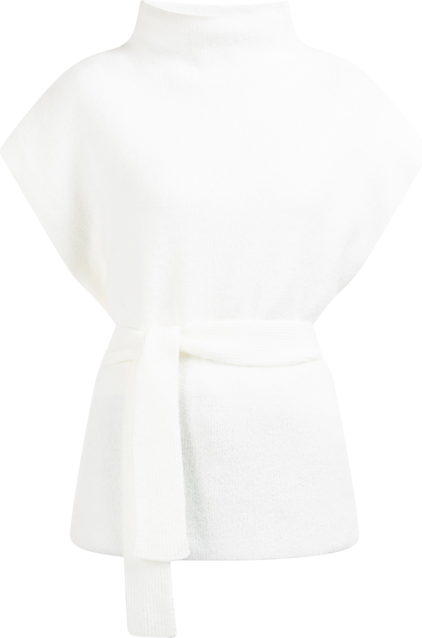 Thumbnail - Dreimaster Strickponcho Damen Wollweiß