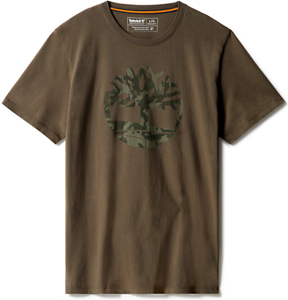 Timberland Herren T-Shirt mit Baum-Logo und Camouflage-Muster
