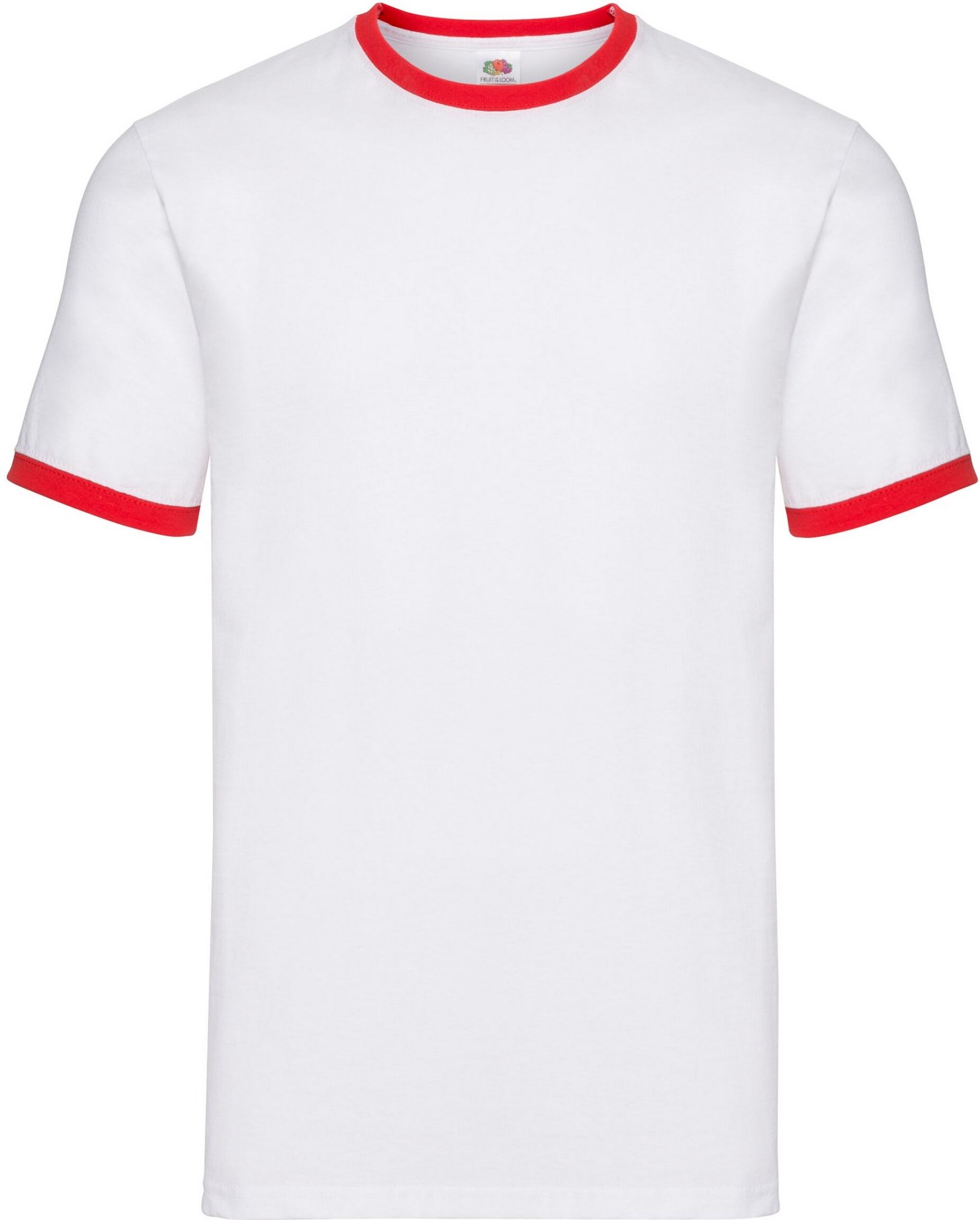 Thumbnail - Fruit of the Loom - T-Shirt Ringer-Stil für Herren (Weiß/Rot)
