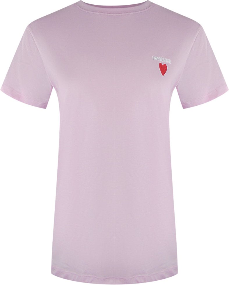 Moschino T-shirt Mit Kleinem Herz-logo In Pink