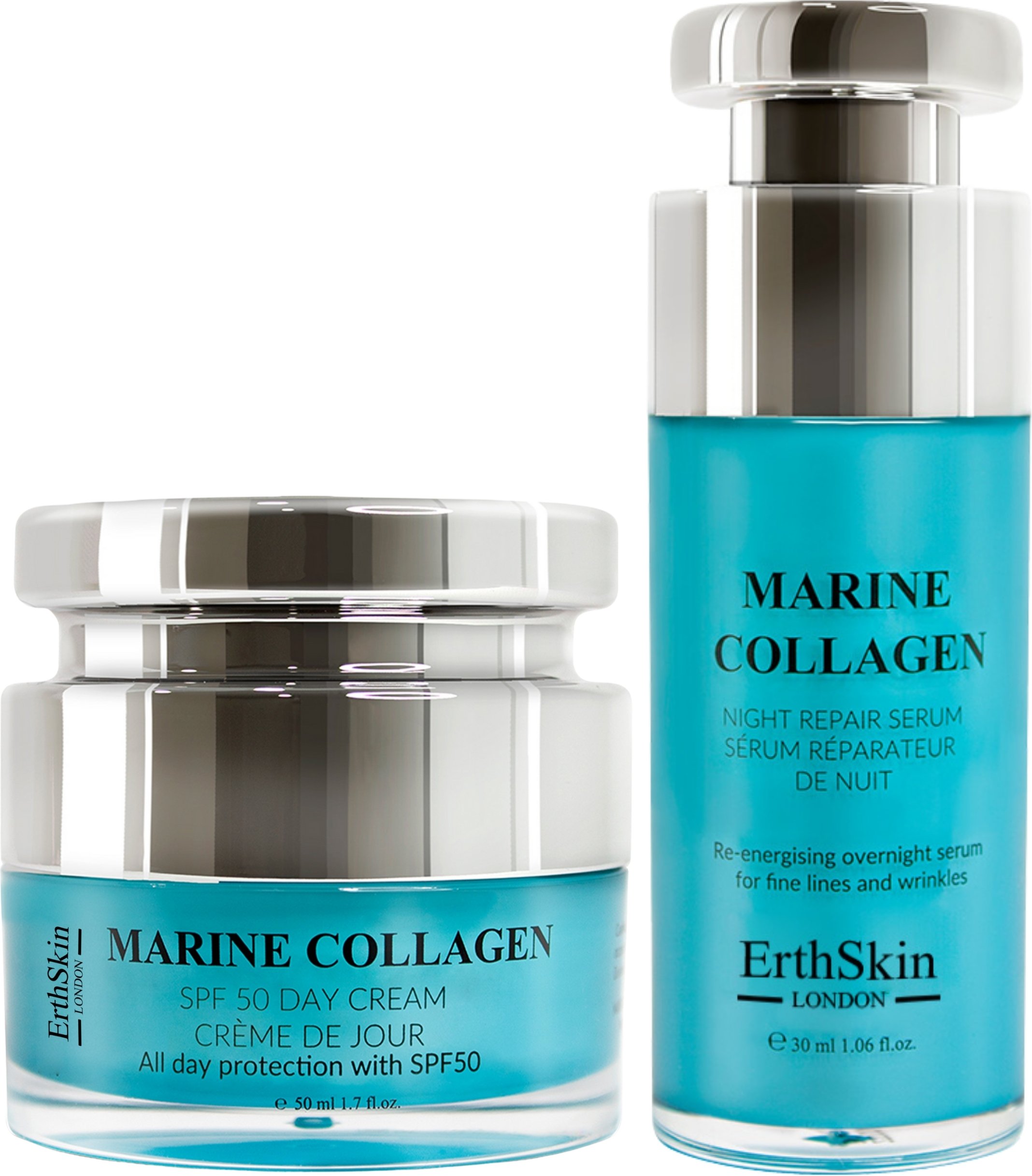 Marine-Kollagen Tagescreme SPF50 50ml + Marine-Kollagen Nacht-Repair-Serum 30ml