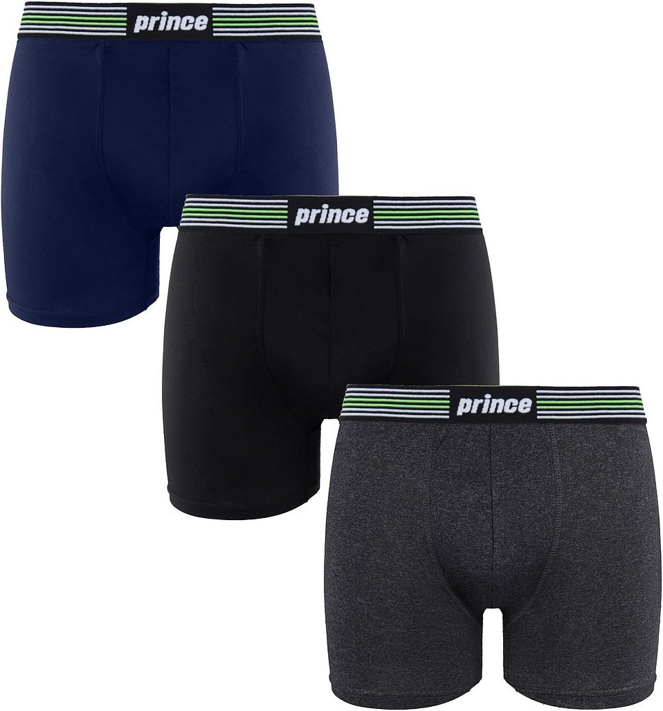 Prince Performance Range 3 Pack schwarze dunkelgraue Herren Boxer Muxpr066