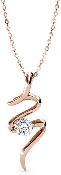 Spiralförmige Anhänger - Rose Gold und Kristall