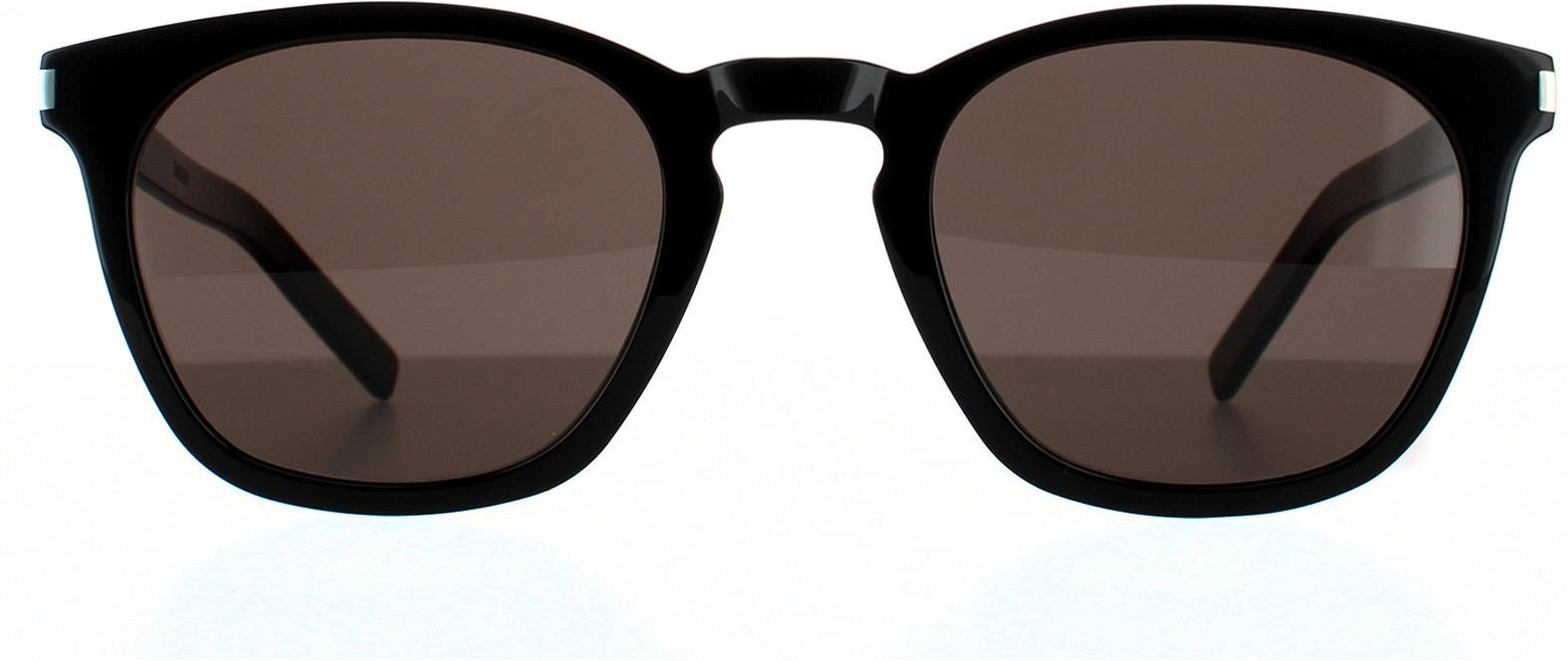 Saint Laurent Quadratische Unisex-Sonnenbrille Schwarz Grau