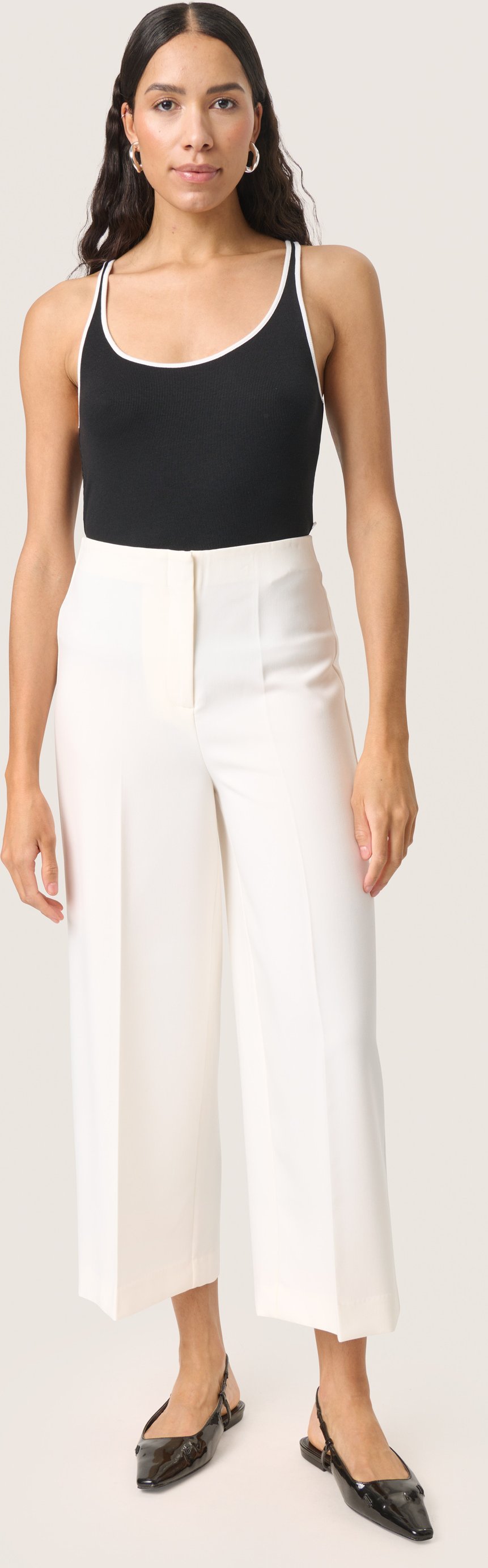 Strickhose Gerade Passform Broken White