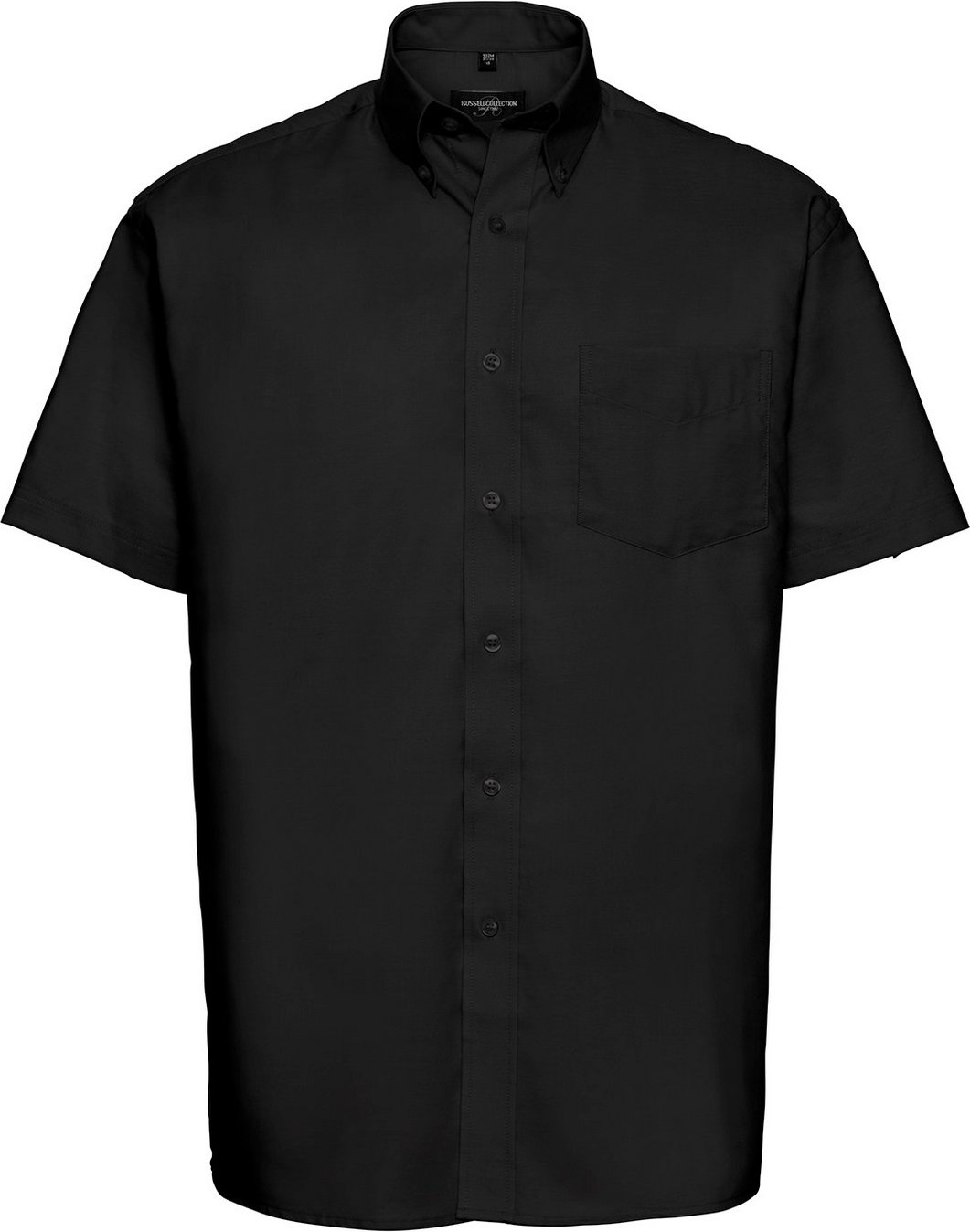 Russell Collection - Hemd Pflegeleicht für Herren kurzärmlig (Schwarz)
