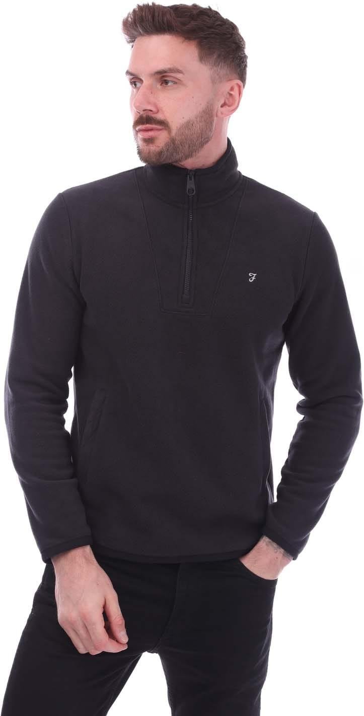 Farah - "Rush" Fleece-Oberteil mit kurzem Reißverschluss für Herren (Marineblau)