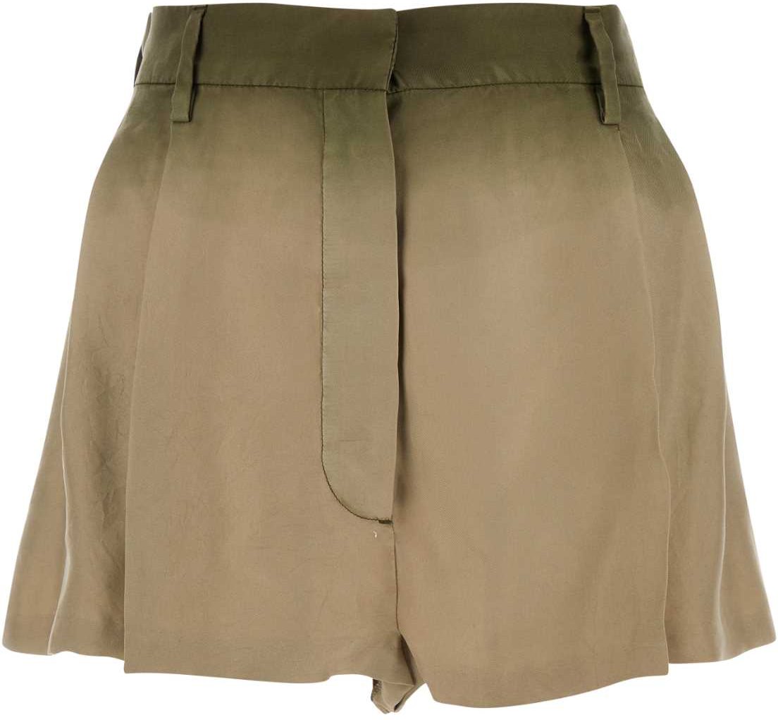 Salbeigrüne Seiden-Shorts
