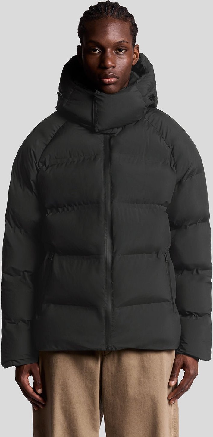 Lyle & Scott Schwere Pufferjacke mit Kapuze – Schwarz