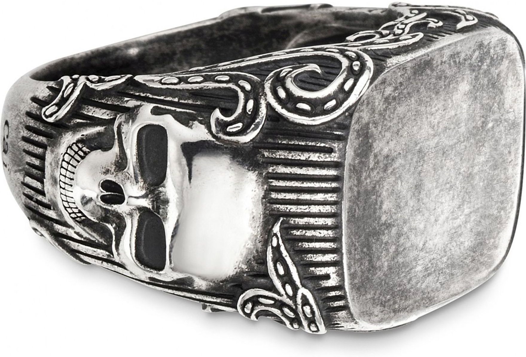 cai Ring 925/- Sterling Silber matt-oxidiert Totenkopf