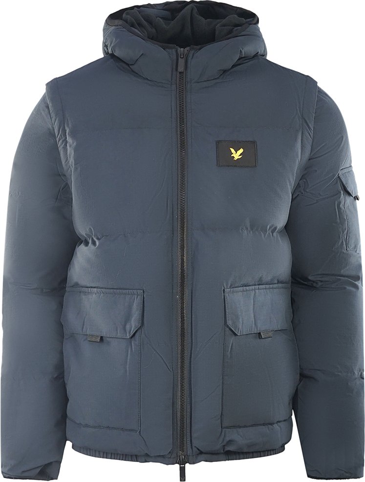 Lyle & Scott 2 in 1 Ripstop-Pufferjacke in Marineblau